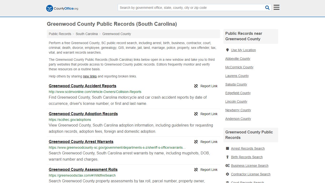 Public Records - Greenwood County, SC (Business, Criminal, GIS ...