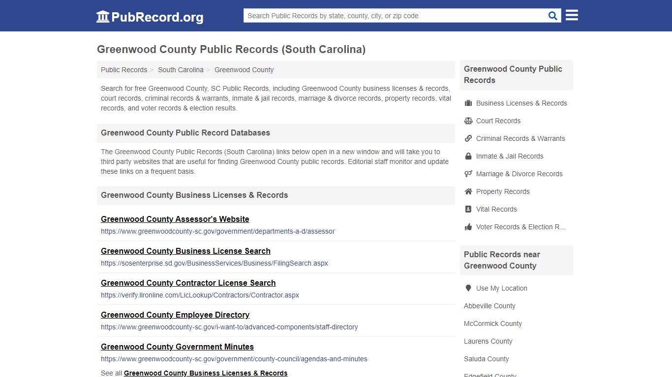 Greenwood County Public Records (South Carolina)